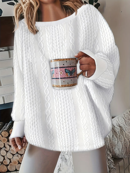 Cable Knit Pullover Sweatshirt