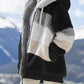 Color Block Fuzzy Hooded Coat