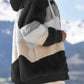 Color Block Fuzzy Hooded Coat