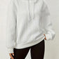 Solid Textured Drawstring Hoodie