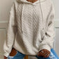 Solid Textured Drawstring Hoodie