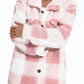 Plaid Pattern Button Front Teddy Coat