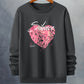 Men's Fleece-Lined Heart Design Sweatshirt