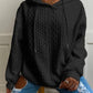 Solid Textured Drawstring Hoodie