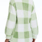 Plaid Pattern Button Front Teddy Coat