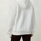 Solid Textured Drawstring Hoodie