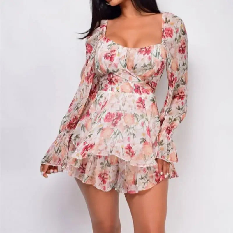 SquareSway™  |    Square Collar Backless Romper