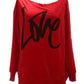 Women's Off-Shoulder LOVE Print Sweatshirt