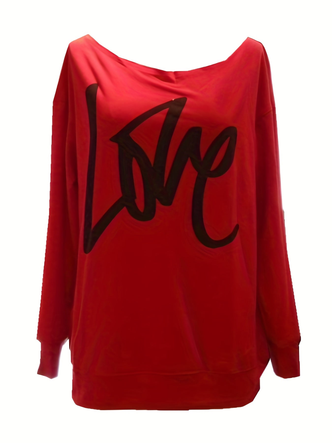 Women's Off-Shoulder LOVE Print Sweatshirt