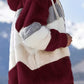 Color Block Fuzzy Hooded Coat