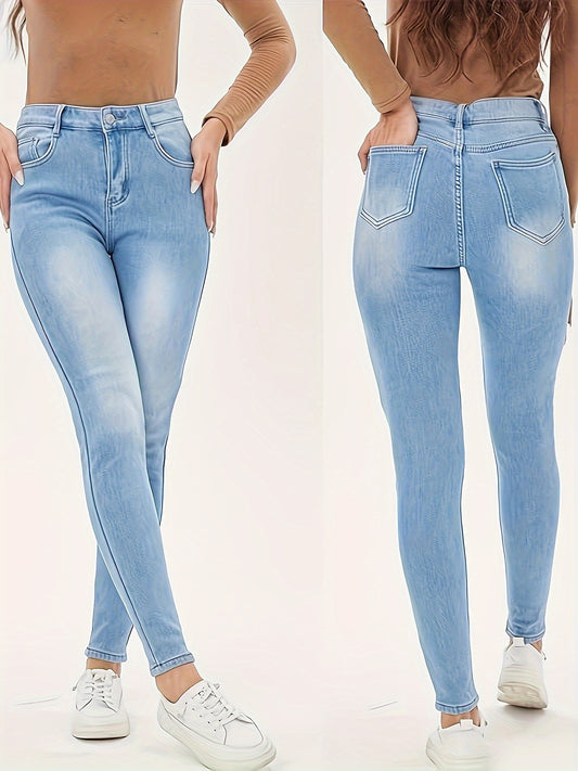 High Waist Winter Warm Skinny Jeans