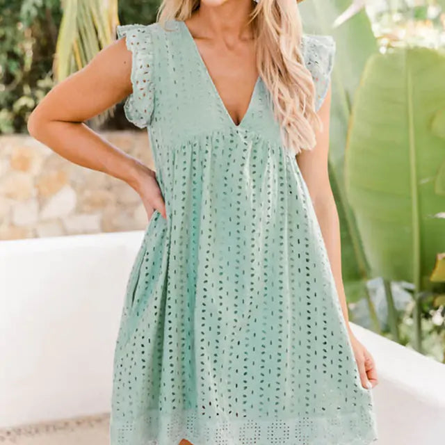 VistaCotton™       |      V-neck Cotton Dress