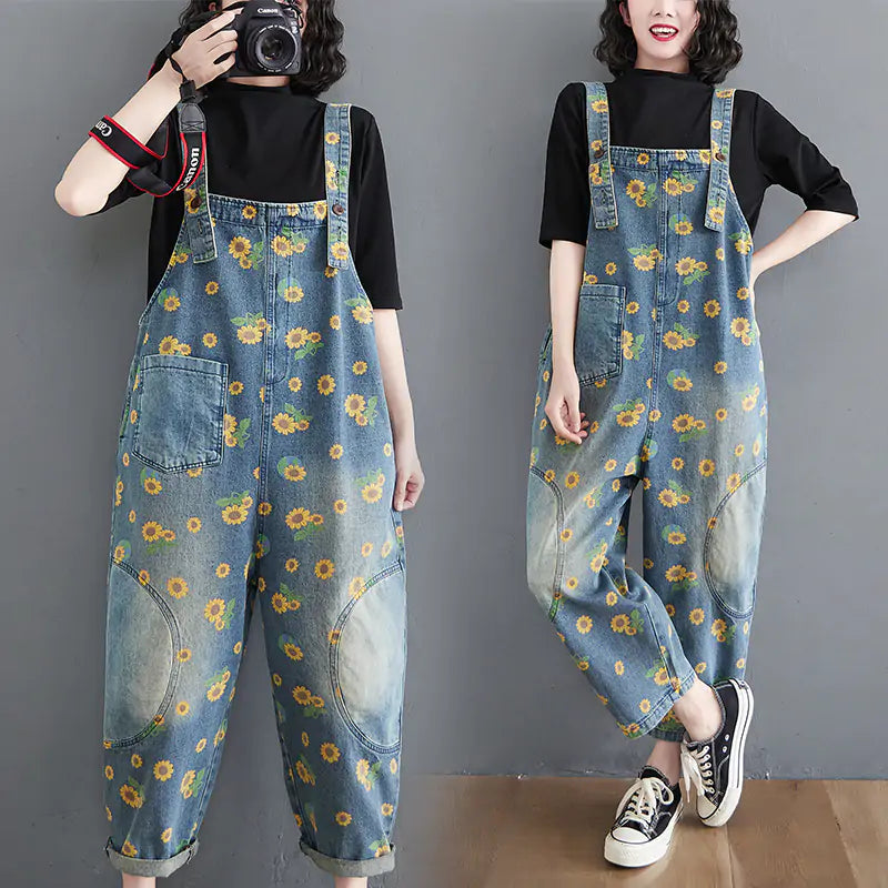 SunBloom™     |      Sunflower Printed Overalls