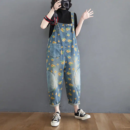 SunBloom™     |      Sunflower Printed Overalls