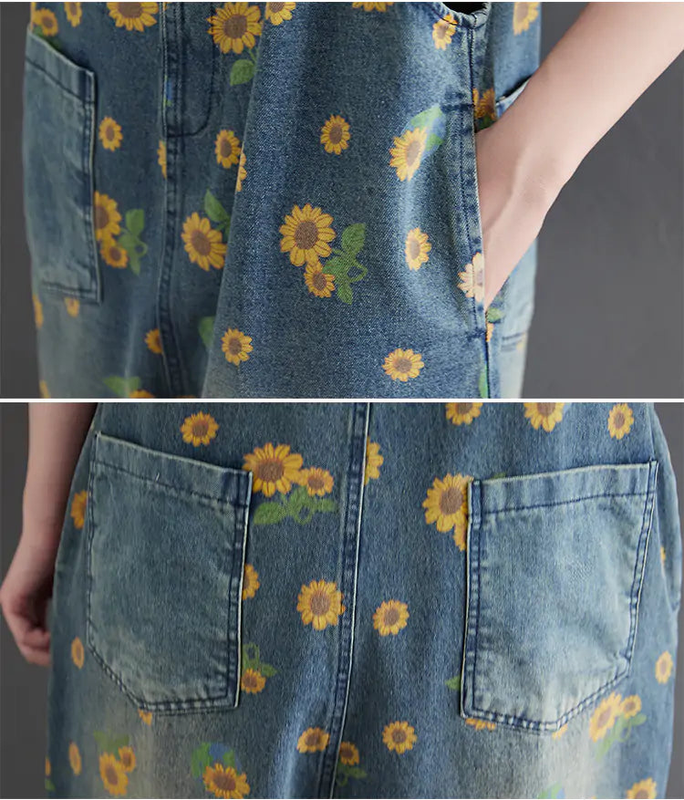 SunBloom™     |      Sunflower Printed Overalls